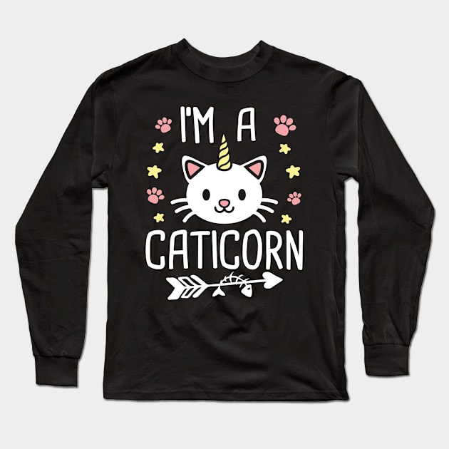 Caticorn Shirt; Cat Unicorn Shirt; I'm a Caticorn Long Sleeve T-Shirt by redbarron